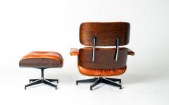 Charles Ray Eames Eames Lounge Chair Ottoman by Herman Miller 3rd Generation in Orange Leather - 4736329