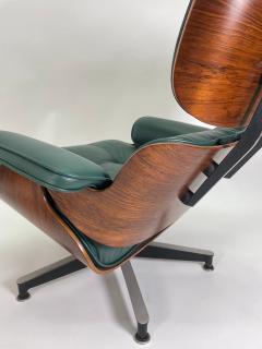Charles Ray Eames Eames Lounge Chair and Ottoman in Hunter Green and Rosewood 2nd Generation - 3547134