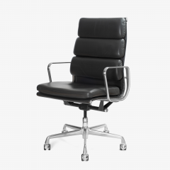 Charles Ray Eames Eames Soft Pad Executive Chairs in Gray Leather for Herman Miller - 2331263