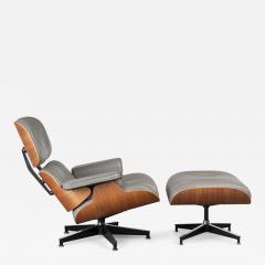 Charles Ray Eames Eames Tall Lounge Chair Ottoman in Smoke Leather Walnut by Herman Miller - 4225844