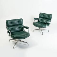 Charles Ray Eames Eames Time Life Lobby Lounge Chair ES105 in Forest Green Leather - 3414158