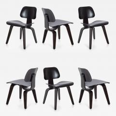 Charles Ray Eames Eames for Herman Miller DCW Dining Chairs in Chocolate Brown Set of 6 - 2973141