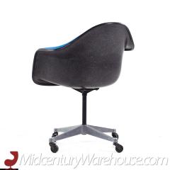 Charles Ray Eames Eames for Herman Miller Mid Century Blue Padded Fiberglass Swivel Office Chair - 3684221