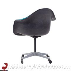 Charles Ray Eames Eames for Herman Miller Mid Century Padded Fiberglass Teal Swivel Office Chair - 3684180