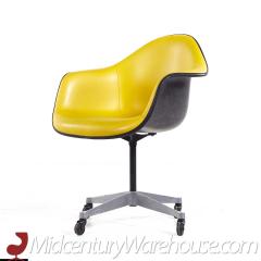 Charles Ray Eames Eames for Herman Miller Mid Century Yellow Padded Fiberglass Swivel Office Chair - 3684201