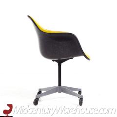 Charles Ray Eames Eames for Herman Miller Mid Century Yellow Padded Fiberglass Swivel Office Chair - 3684202