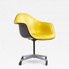 Charles Ray Eames Eames for Herman Miller Mid Century Yellow Padded Fiberglass Swivel Office Chair - 3688940