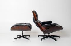 Charles Ray Eames Early 1st Generation Eames Lounge Chair and Ottoman in Rosewood Black Leather - 4488554