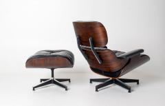 Charles Ray Eames Early 1st Generation Eames Lounge Chair and Ottoman in Rosewood Black Leather - 4488556