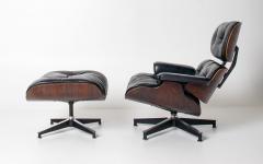 Charles Ray Eames Early 1st Generation Eames Lounge Chair and Ottoman in Rosewood Black Leather - 4488557