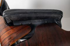 Charles Ray Eames Early 1st Generation Eames Lounge Chair and Ottoman in Rosewood Black Leather - 4488563