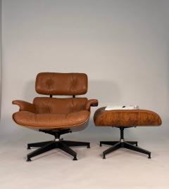 Charles Ray Eames Early 3rd Generation Eames Lounge Chair and Ottoman in Rosewood Tan Leather - 4375286