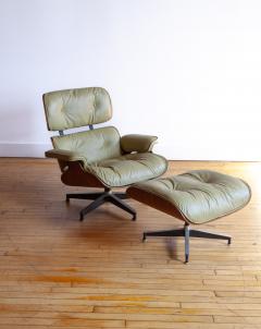 Charles Ray Eames Herman Miller Eames Lounge Chair and Ottoman Sage Green Leather 1963 - 4825091