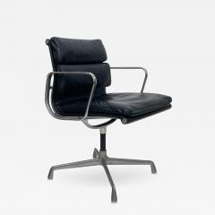 Charles Ray Eames Herman Miller Eames Soft Pad Management Side Office Chair Black Leather 1970s - 2289006