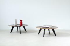 Charles Ray Eames Pair of coffee tables with rosewood top and ebonized wood legs  - 2988566