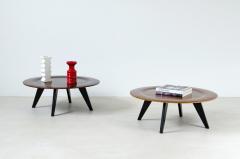 Charles Ray Eames Pair of coffee tables with rosewood top and ebonized wood legs  - 2988567