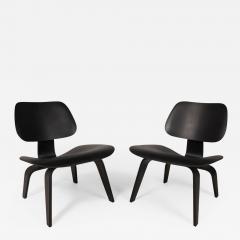 Charles Ray Eames Reimagined Set of Two Ebonized Herman Miller LCW Lounge Chairs by Eames - 2549284
