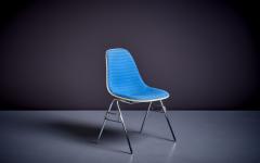 Charles Ray Eames Set of 6 Ray Charles Eames Side Chairs in Blue for Herman Miller - 3235416