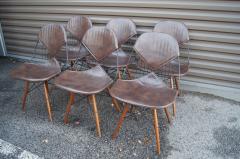 Charles Ray Eames Set of Six Wire Chairs with Dowel Legs and Bikini Pad by Charles Ray Eames - 3360114