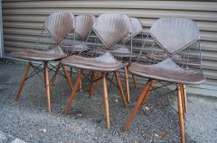 Charles Ray Eames Set of Six Wire Chairs with Dowel Legs and Bikini Pad by Charles Ray Eames - 3360115