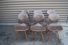 Charles Ray Eames Set of Six Wire Chairs with Dowel Legs and Bikini Pad by Charles Ray Eames - 3360116