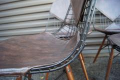 Charles Ray Eames Set of Six Wire Chairs with Dowel Legs and Bikini Pad by Charles Ray Eames - 3360118