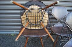 Charles Ray Eames Set of Six Wire Chairs with Dowel Legs and Bikini Pad by Charles Ray Eames - 3360120