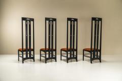Charles Rennie Mackintosh 4 highback Ingram Dining Chairs by Charles Rennie Mackintosh Italy 1980s - 3121669