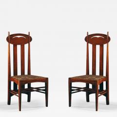 Charles Rennie Mackintosh A PAIR OF STAINED OAK DINING CHAIRS AFTER A DESIGN BY CHARLES RENNIE MACKINTOSH - 3658417