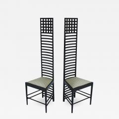 Charles Rennie Mackintosh Mackintosh Pair Of Ash Wood And Cotton 292 Hill House 1 Chairs Italy 60s - 863856