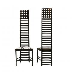 Charles Rennie Mackintosh Mid Century Modern Mackintosh 292 Hill House 1 Italian Pair of Ashwood Chairs - 1165764