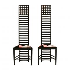 Charles Rennie Mackintosh Mid Century Modern Mackintosh 292 Hill House 1 Italian Pair of Ashwood Chairs - 1165790