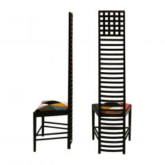 Charles Rennie Mackintosh Mid Century Modern Mackintosh 292 Hill House 1 Italian Pair of Ashwood Chairs - 1165795