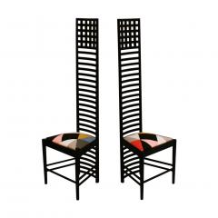 Charles Rennie Mackintosh Mid Century Modern Mackintosh 292 Hill House 1 Italian Pair of Ashwood Chairs - 1165797