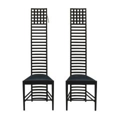 Charles Rennie Mackintosh Mid Century Modern Mackintosh 292 Hill House 1 Italian Pair of Ashwood Chairs - 2372197