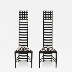 Charles Rennie Mackintosh Mid Century Modern Mackintosh 292 Hill House 1 Italian Pair of Ashwood Chairs - 2991232