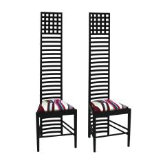 Charles Rennie Mackintosh Mid Century Modern Mackintosh 292 Hill House 1 Italian Pair of Ashwood Chairs - 2989985