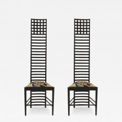 Charles Rennie Mackintosh Mid Century Modern Mackintosh 292 Hill House 1 Italian Pair of Ashwood Chairs - 2991234