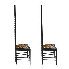 Charles Rennie Mackintosh PAIR OF CHAIRS MOD 292 HILL HOUSE 1 DESIGNED BY MACKINTOSH ITALY 1960s - 3582192