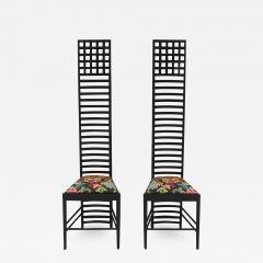 Charles Rennie Mackintosh PAIR OF CHAIRS MOD 292 HILL HOUSE 1 DESIGNED BY MACKINTOSH ITALY 1960s - 3590921