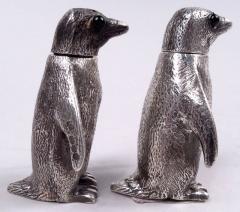 Charles Richard Comyns Classic Waddling Penguin English Sterling Silver Salt Pepper Shakers - 4059206