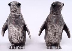 Charles Richard Comyns Classic Waddling Penguin English Sterling Silver Salt Pepper Shakers - 4059210