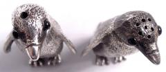 Charles Richard Comyns Classic Waddling Penguin English Sterling Silver Salt Pepper Shakers - 4059229