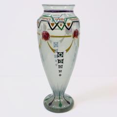 Charles Schell Corson Art Deco Hand Enameled Glass Vase by Charles Schneider France 1920 - 4776390