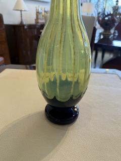 Charles Schneider Art Deco Glass Vase by Charles Schneider Neon Yellow Blue 1922 - 4736568