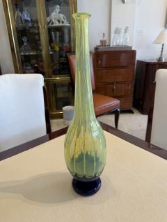 Charles Schneider Art Deco Glass Vase by Charles Schneider Neon Yellow Blue 1922 - 4736569
