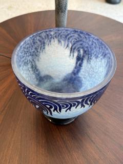 Charles Schneider Art Deco Glass Vase by Charles Schneider Palmier Bleu Design 1927 - 4737397