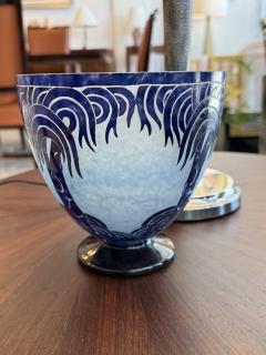 Charles Schneider Art Deco Glass Vase by Charles Schneider Palmier Bleu Design 1927 - 4737399