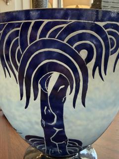Charles Schneider Art Deco Glass Vase by Charles Schneider Palmier Bleu Design 1927 - 4737400
