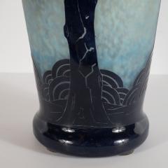 Charles Schneider La Verre Francais Stylized Palm Tree Cameo Glass Vase by Charles Schneider - 1560568